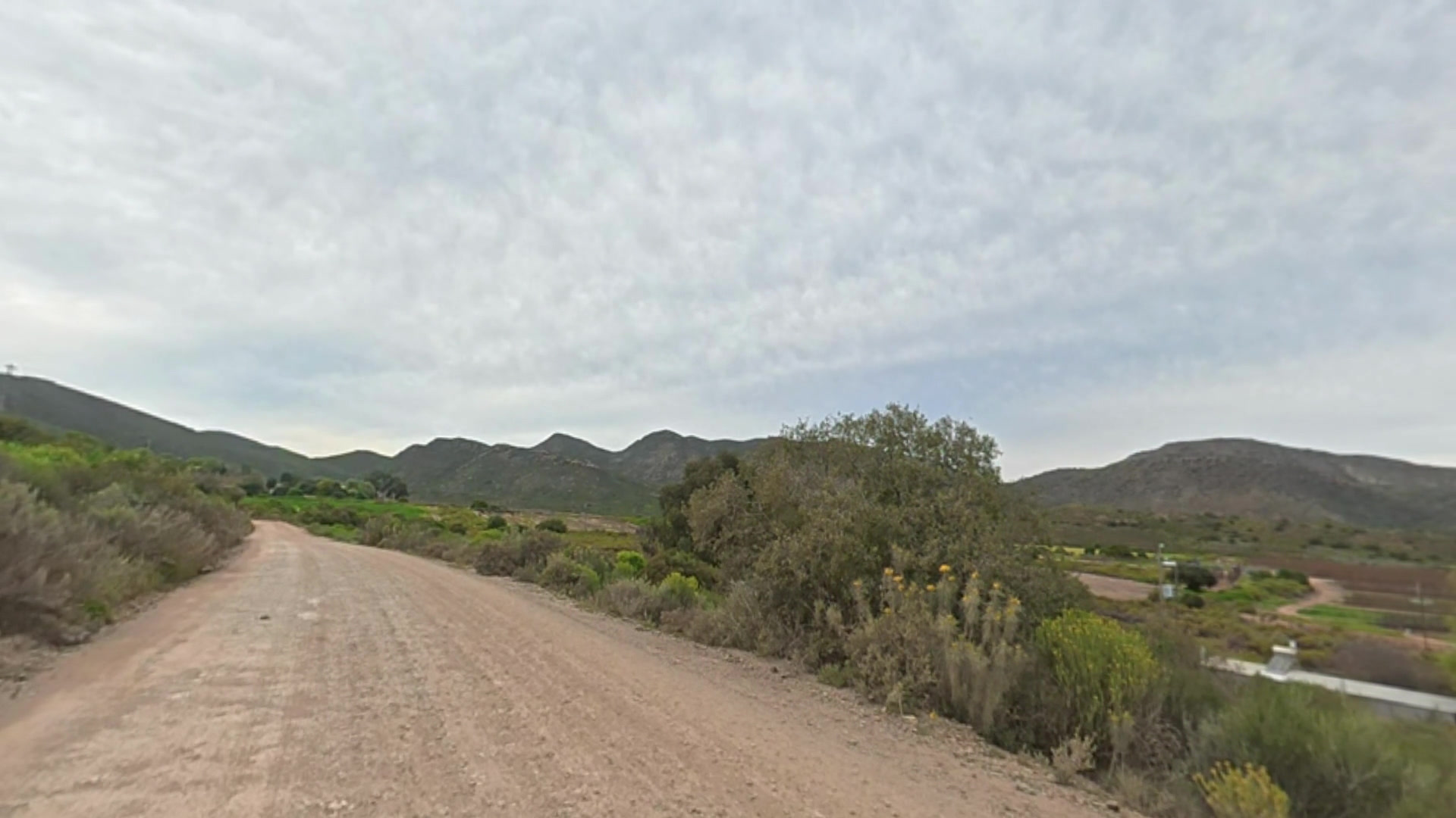 Mountain landscape beside a rural road